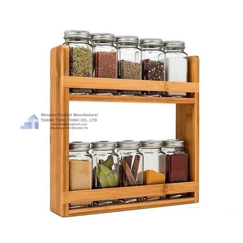 Supplier Of 2 Tier Wooden Spice Racks To Organize Your Cabinet Producer