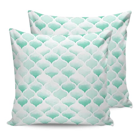 Pcs Outdoor Waterproof Pillowcase Turquoise Grey Geometric Moroccan