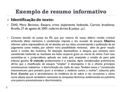 Exemplo De Resumo De Texto Pronto Novo Exemplo