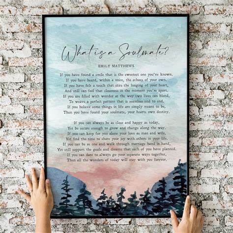 What Is A Soulmate Emily Matthews Love Poem Romantic Etsy Ireland