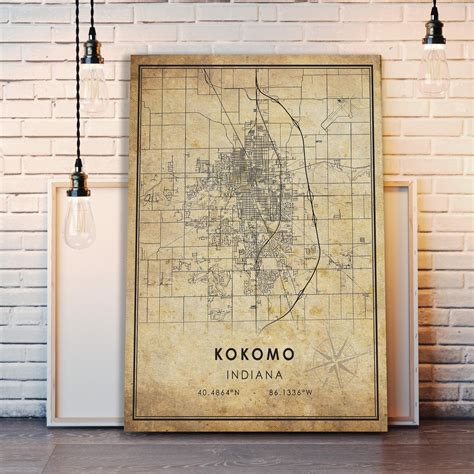 Kokomo Map Print Kokomo Map Indiana Map Art Kokomo City - Etsy