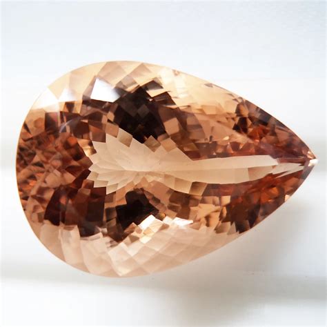 Peach Morganite Gemstone Faceted Pear Cut Semi Precious Loose Gem Stone