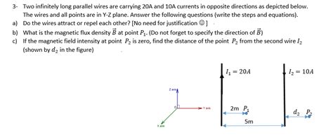 Solved Two Infinitely Long Parallel Wires Are Carrying A Chegg