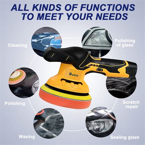 Rumia V Cordless Car Polisher Portable Dual Action Random Orbit