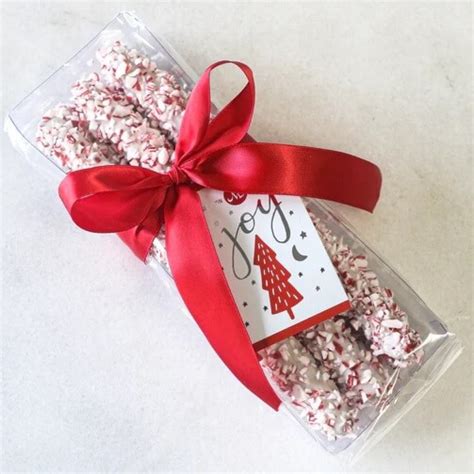 White Chocolate Covered Peppermint Pretzel Rods Christmas Ts