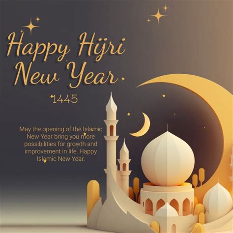 Black And Golden Happy Islamic New Year Post Template Postermywall