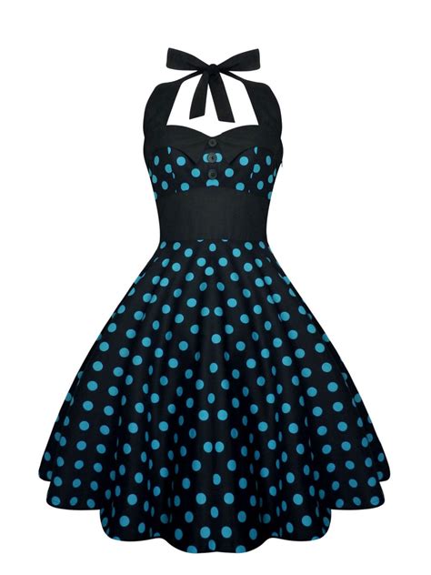 Rockabilly Dress Pin Up Dress Black Polka Dot Plus Size Dress