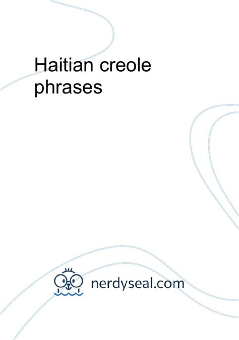 Haitian Creole Phrases 408 Words Nerdyseal