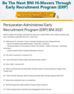 Early Recruitment Program BNI 2021 2 Departemen Teknik Geofisika