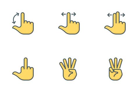 Hand Gestures (Emoji) Icon Pack - 42 Colored Outline Sign & Symbols Icons | SVG, PNG, ICO Available