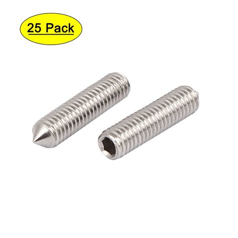 M X Mm Stainless Steel Cone Point Grub Screws Hex Socket Set Screw