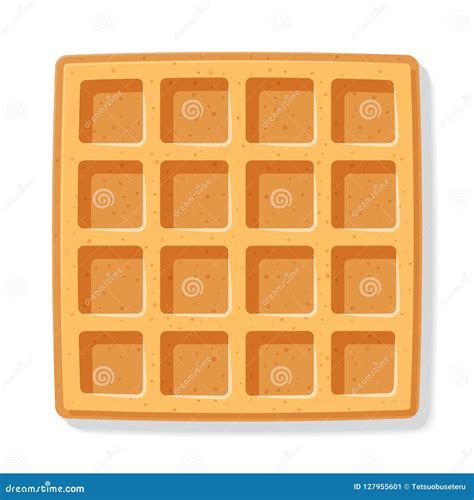 Soft Waffles In The Shape Of A Heart Vector Illustration On White