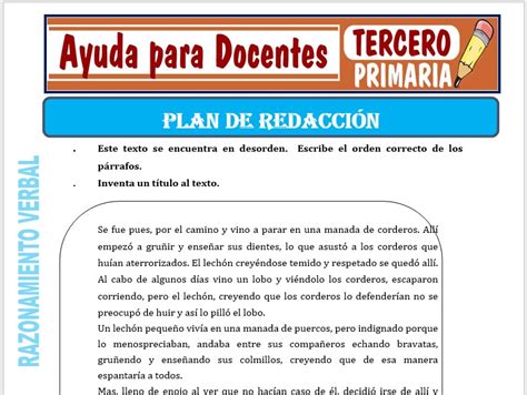 Ejemplos Ejemplos De Plan De Redaccion Para Ninos De Primaria Cortos