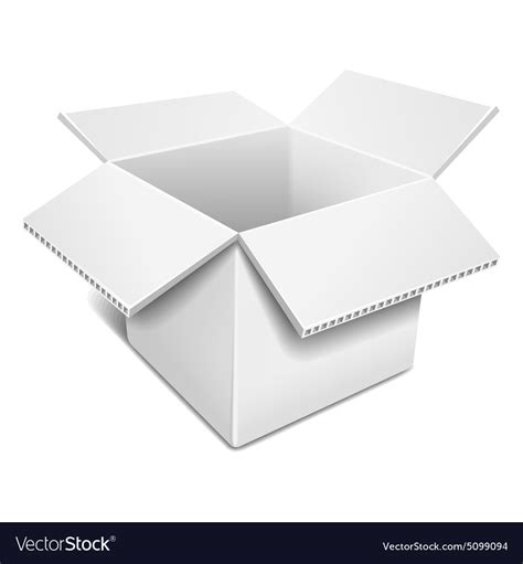 Open White Cardboard Box Royalty Free Vector Image