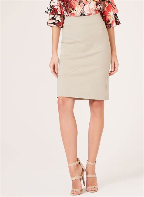 Pull On Pencil Skirt Skirts Pencil Skirt Khaki Colour