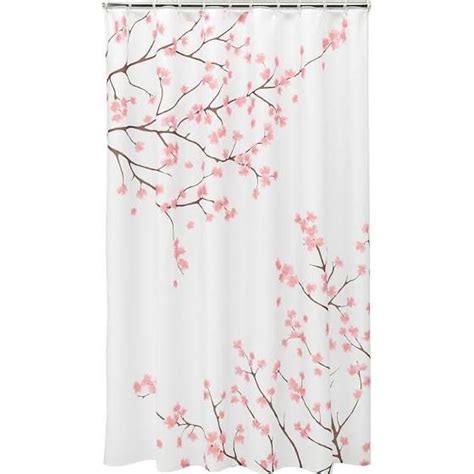 Home Classics® Cherry Blossom Fabric Shower Curtain Pink Gray Shower