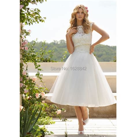 Tea Length Lace Beach Wedding Dresses Bestweddingdresses