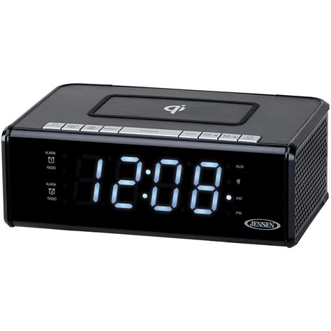 Jensen Dual Alarm Clock Radio With Wireless Qi Charging