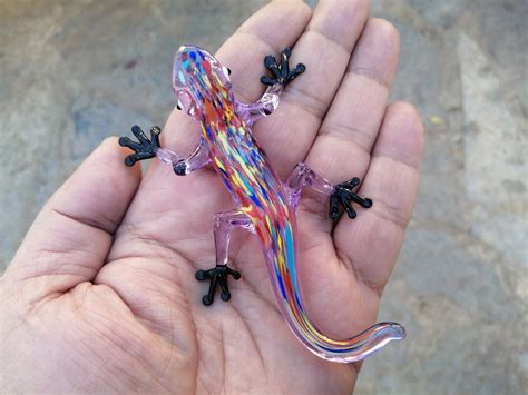 Glass Lizard Figurine Glass Lizard Ornament Murano Glass Lizard