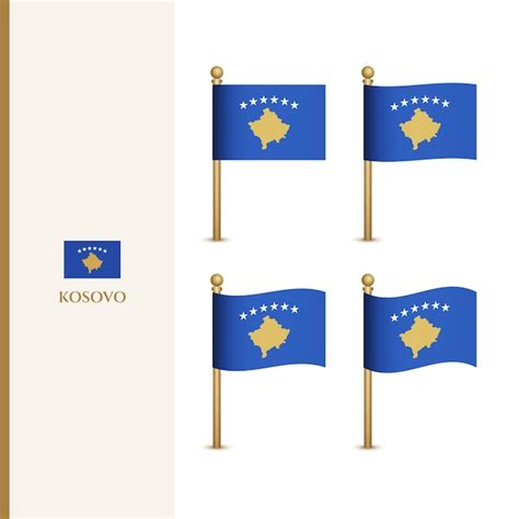 Ondeando Banderas De Kosovo D Vector Ilustraci N Bandera De Kosovo