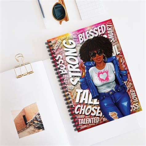 Black Girl Spiral Notebook Black Woman Notebook African Etsy