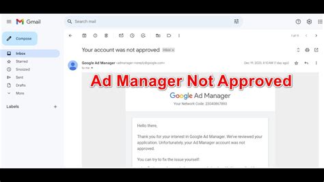 Google Ad Manager Account Wasn T Approved Your Account Was Not