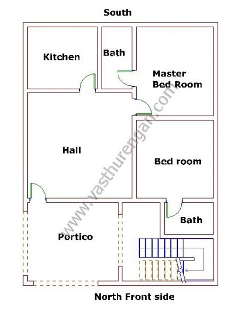 North facing House Plan 3 | Vasthurengan.Com