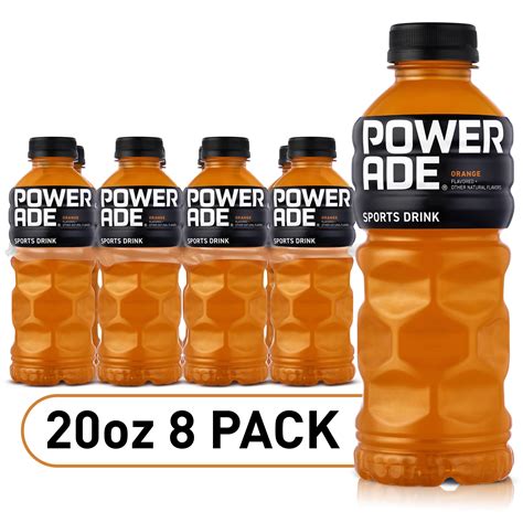 Powerade Orange Sport Drink Enhanced Electrolytes 20 Fl Oz Pack Of 8