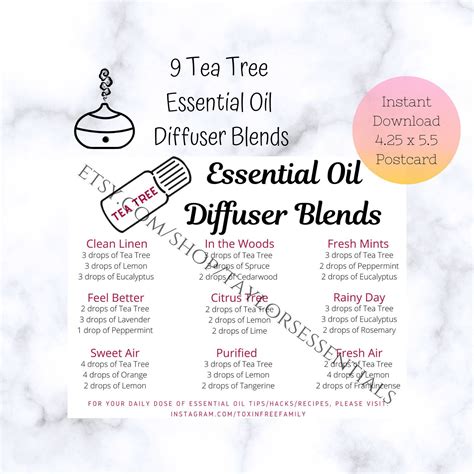 Tea Tree Diffuser Blends Tea Tree Essential Oil Diffuser Etsy