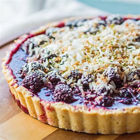 Easy Blackberry Tart With Toasted Coconut Topping