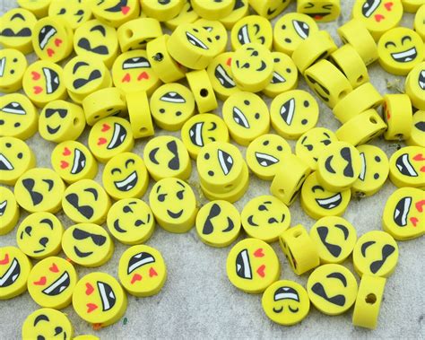 50 Pieces 10mm Smiley Polymer Clay Beadsloose Polymer Clay Etsy