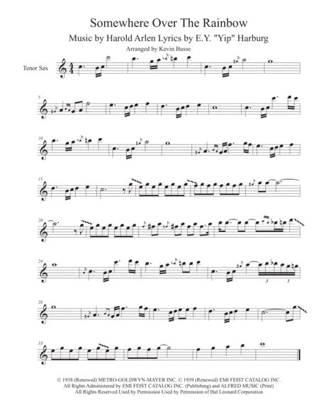 Over The Rainbow From The Wizard Of Oz Arr Kevin Busse By Judy