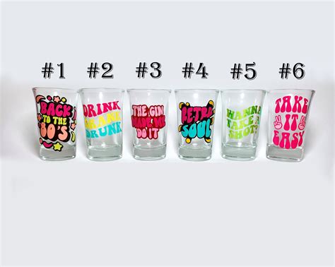 Retro Cute Shot Glasses Cute T 21st Birthday Groovy Party Etsy