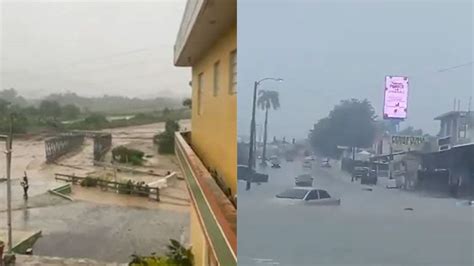 Huracán Fiona Toca Tierra En Puerto Rico Corriente Se Lleva Un Puente