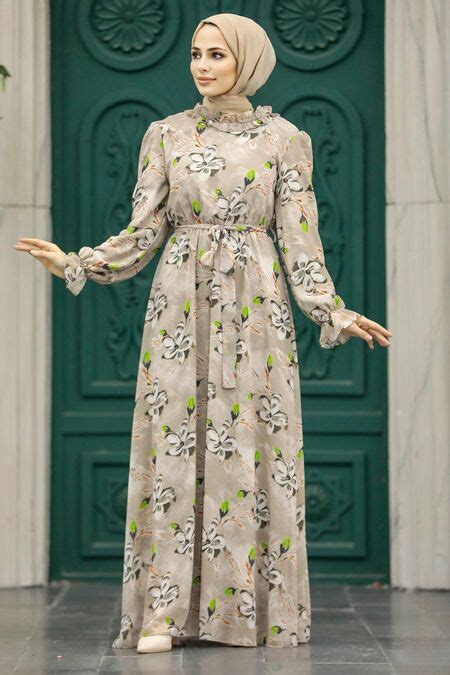 Neva Style Beige Hijab Dress 29710bej Neva