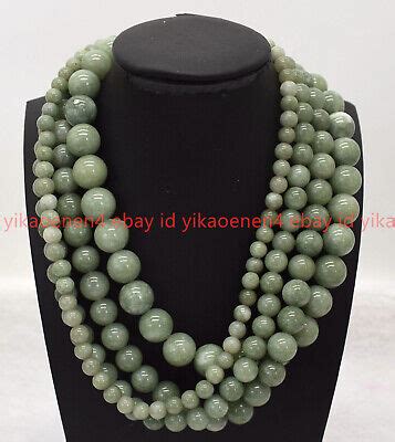 Handmade Natural 6 8 10 12mm Green Jade Gemstone Round Beads Necklace