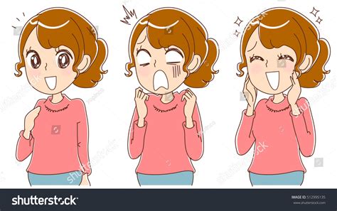 Woman Different Facial Expressions Set Stock Vector Royalty Free