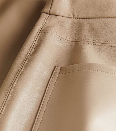 Womens Max Mara Beige Faux Leather Slim Leg Trousers Harrods UK