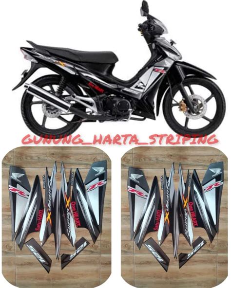 Striping Stiker Lis Body Motor Full Set Honda Supra X 125 R One Heart