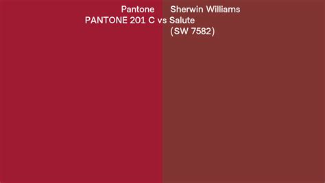 Pantone 201 C Vs Sherwin Williams Salute SW 7582 Side By Side Comparison