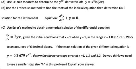 Solved A Use Leibniz Theorem To Determine The Y 3 Chegg