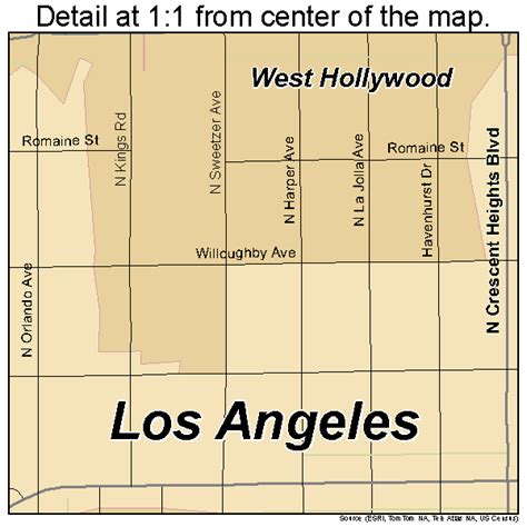 West Hollywood California Street Map 0684410