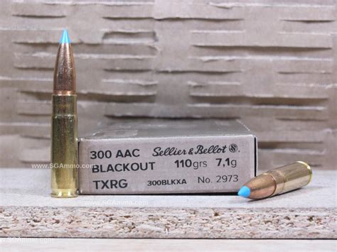 20 Round Box 300 AAC Blackout 110 Grain TXRG Sellier Bellot Exergy