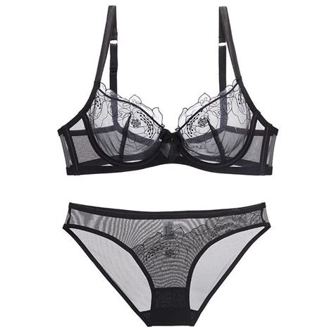French Sexy Temptation Underwear Women Embroidered Transparent Lace Ultra Thin Hot Girl Bra