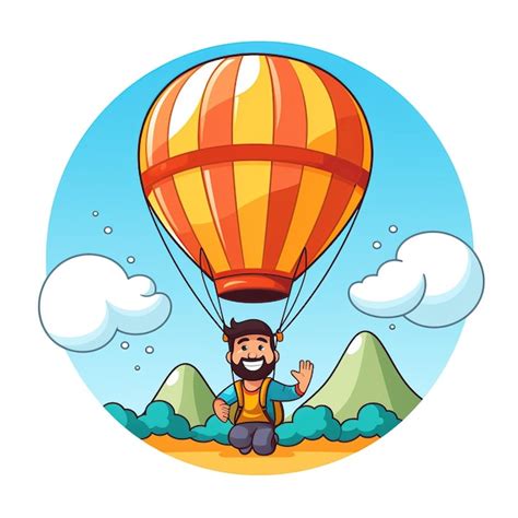 Premium AI Image Hot Air Balloon Stickers