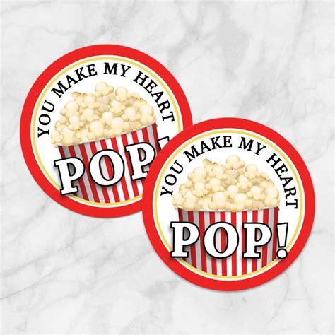 Valentine You Make My Heart Pop Popcorn Tags Party Peanut Worksheets Library