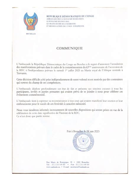 L Ambassade Ambassade De La R Publique D Mocratique Du Congo