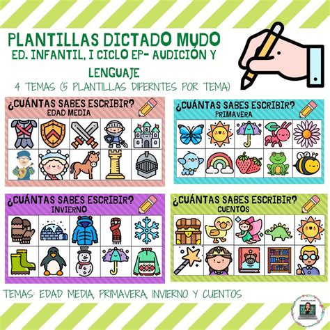 Plantillas Dictado Mudo Infantil Y Iº Ciclo