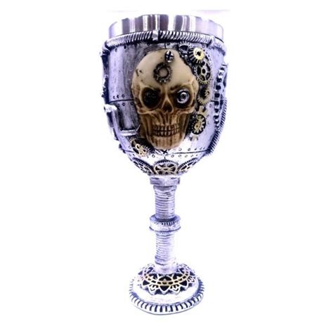 Taça Cálice Medieval Caveira Crânio Presente Rock Inox Vinho