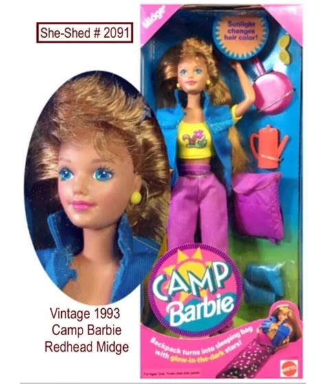 Poup E Camp Barbie Redhead Midge Vintage Mattel Neuf Dans